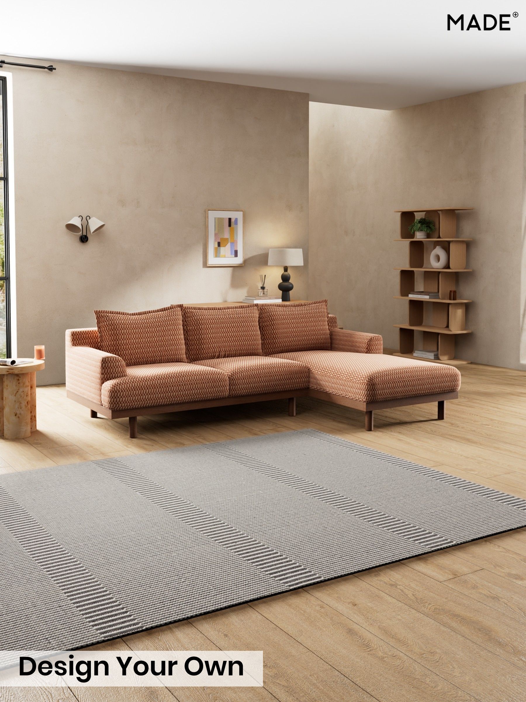 Lanzo Plush Weave/Rust Orange - Turin By Made