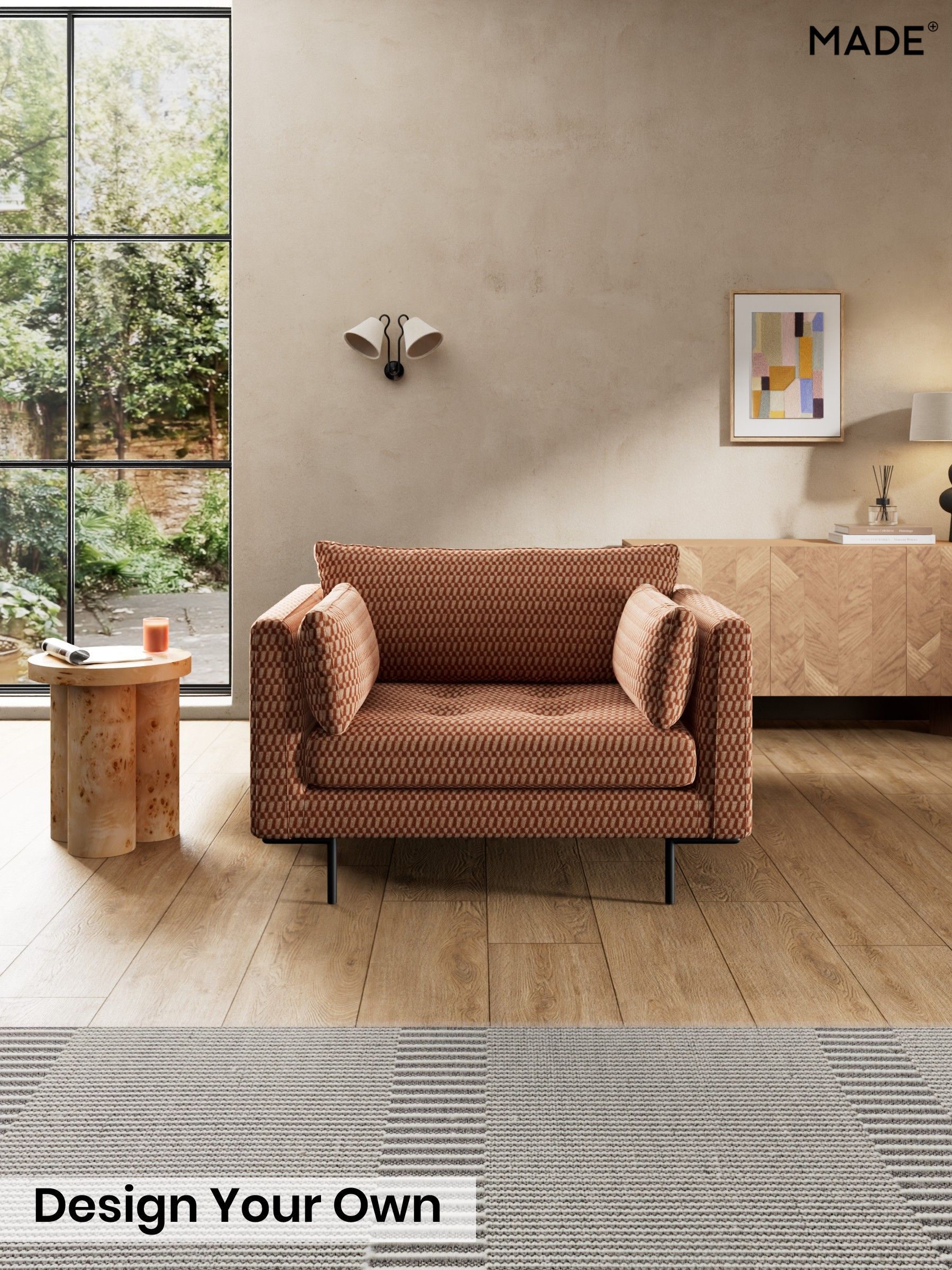 Lanzo Plush Weave/Rust Orange - Harlow By Made