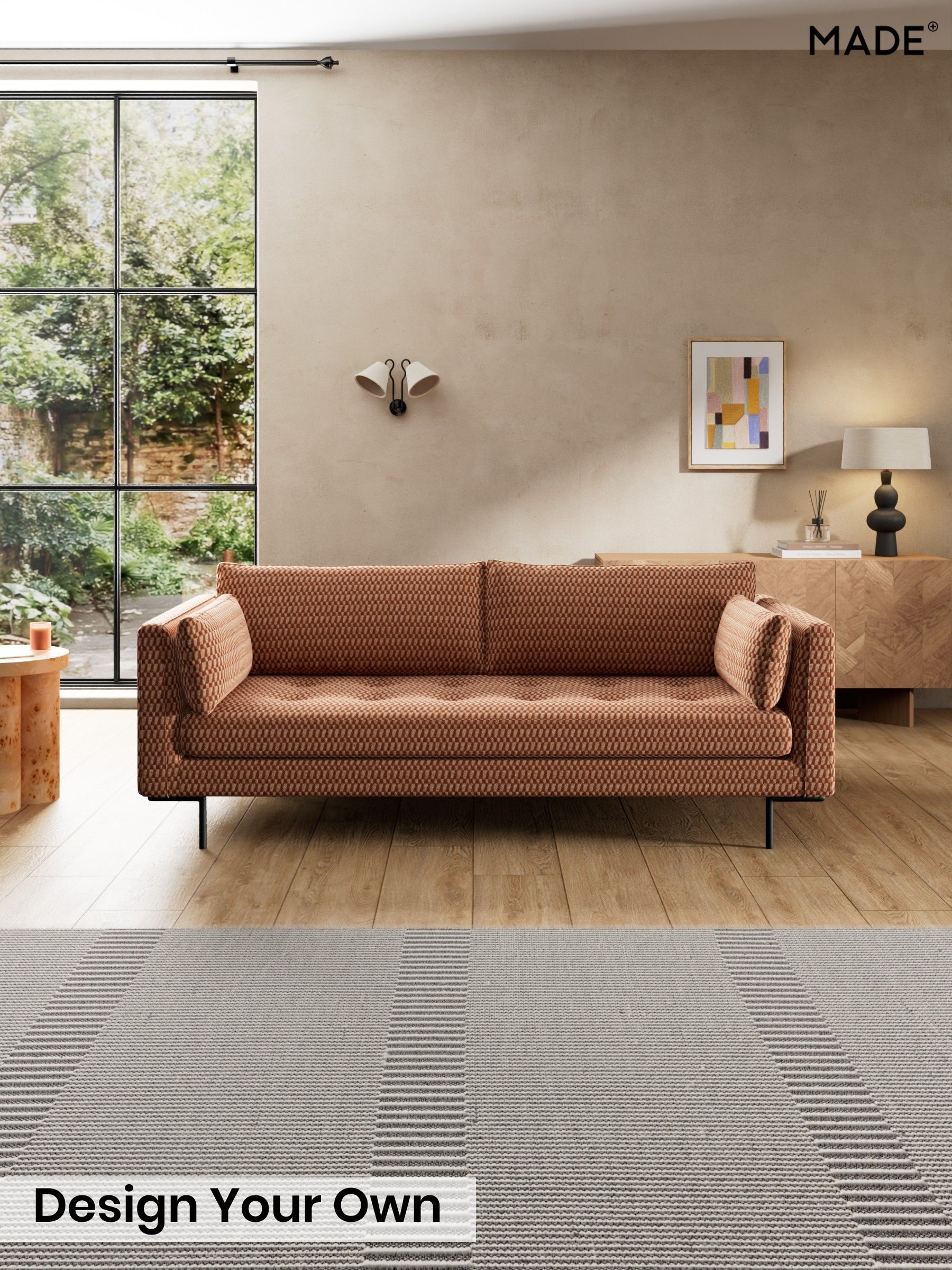 Lanzo Plush Weave/Rust Orange - Harlow By Made