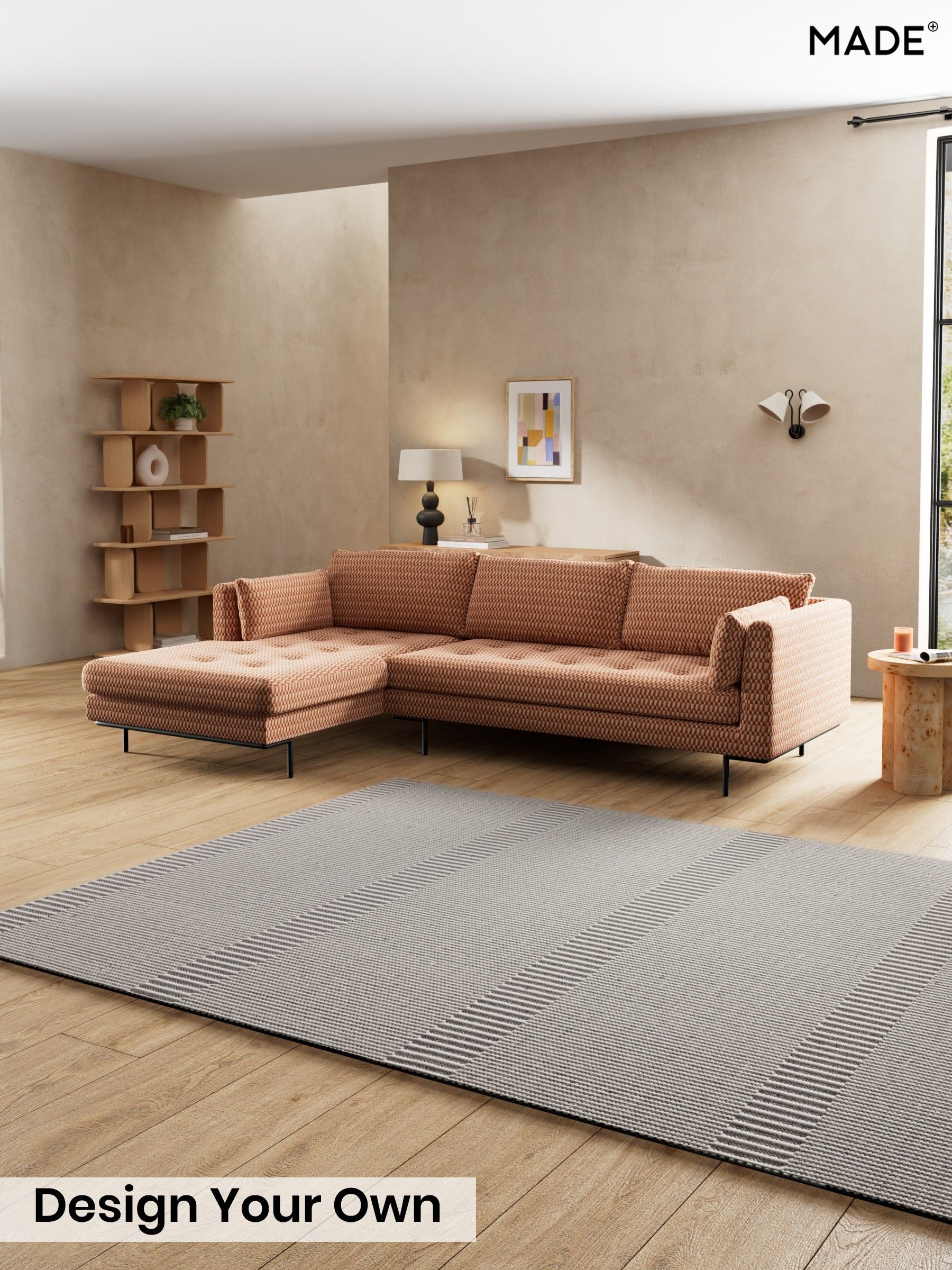 Lanzo Plush Weave/Rust Orange - Harlow By Made