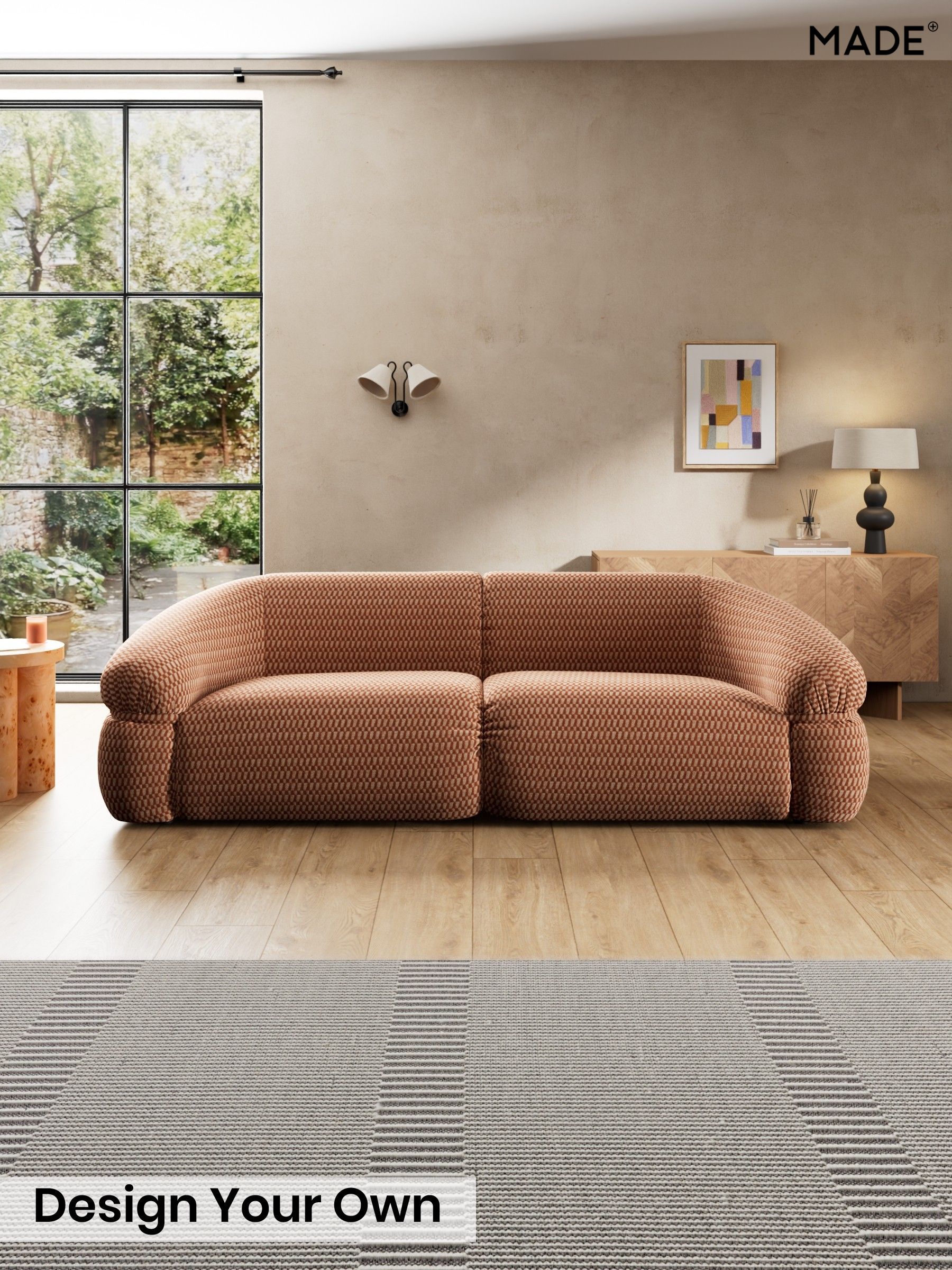 Lanzo Plush Weave/Rust Orange - Soma By Made