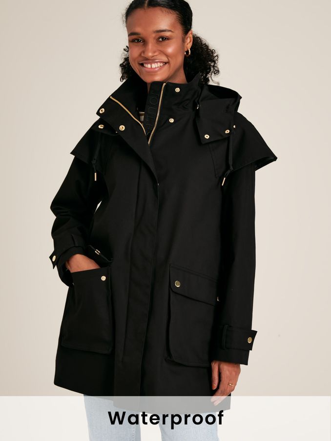 Edinburgh Black Premium Waterproof Hooded Raincoat (142184) | £45