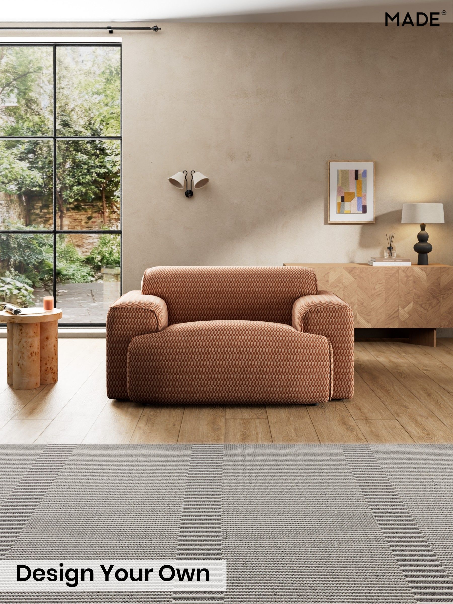 Lanzo Plush Weave/Rust Orange - Avalon By Made