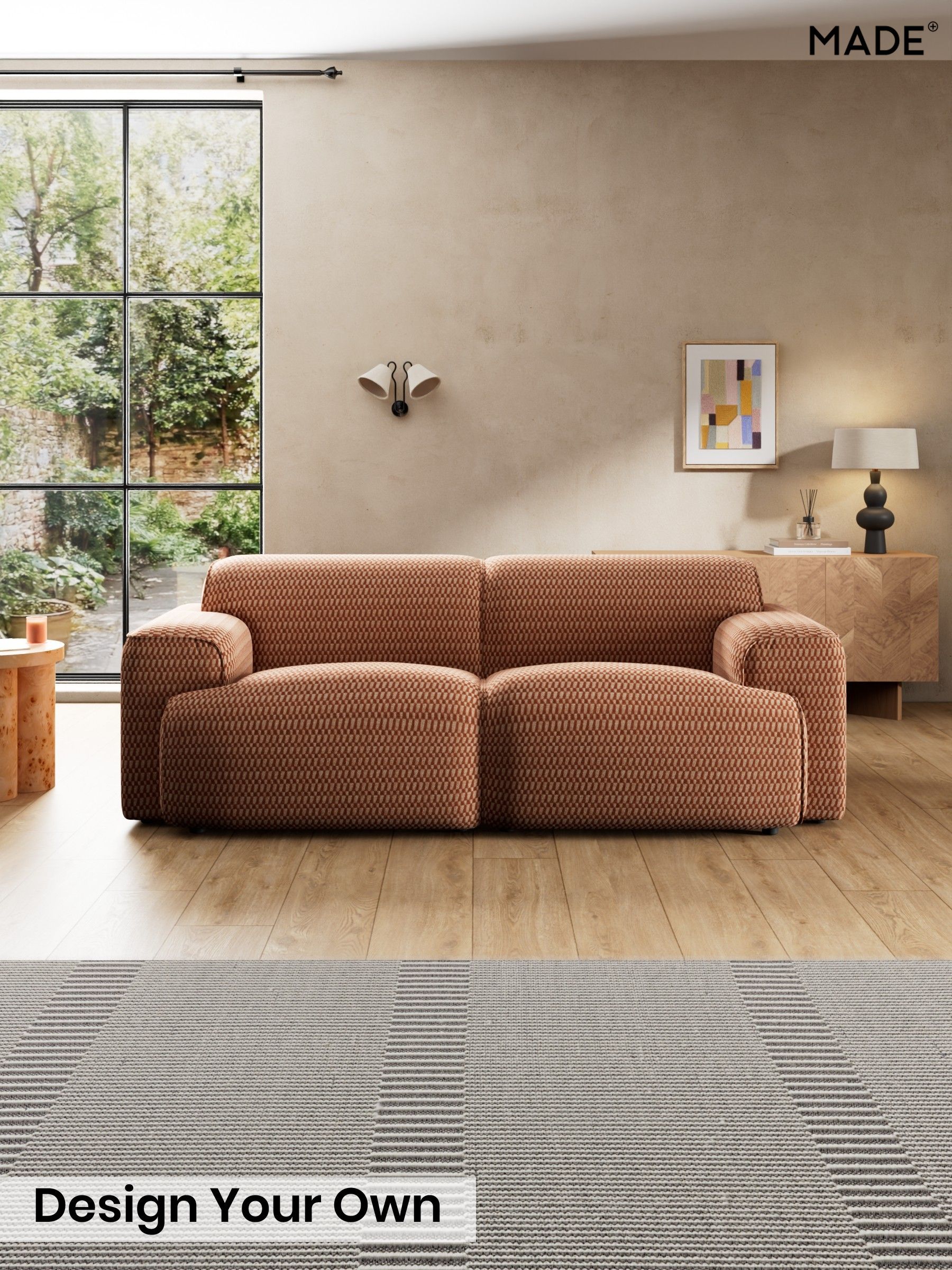 Lanzo Plush Weave/Rust Orange - Avalon By Made