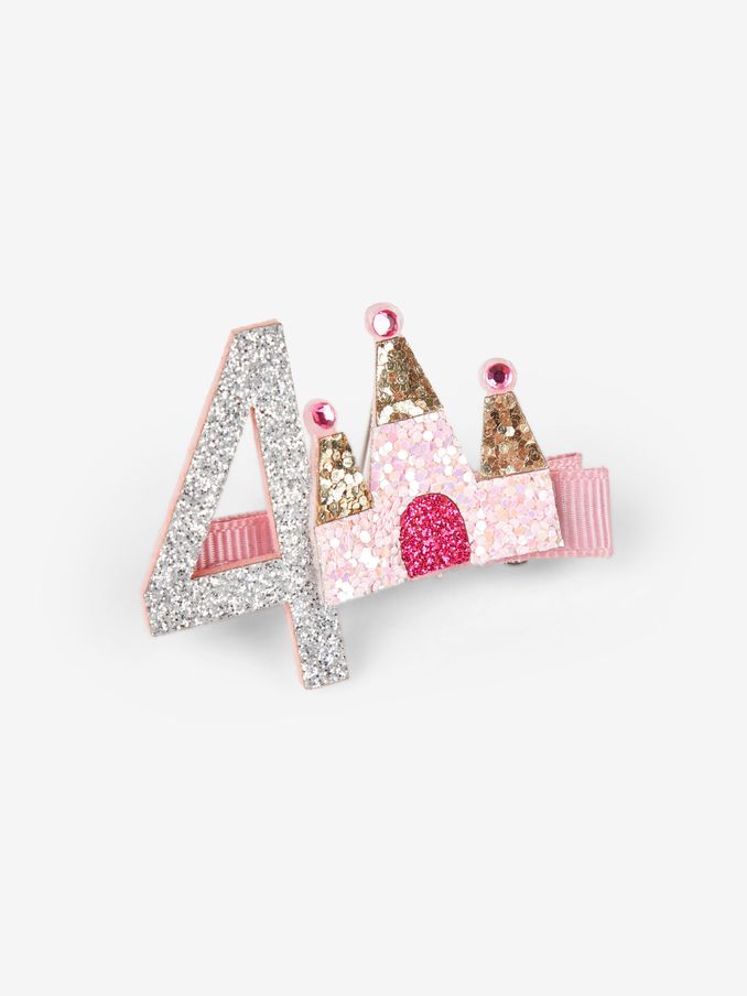 Pink Pastel 5th Birthday Glitter Clip (150082) | £5.50