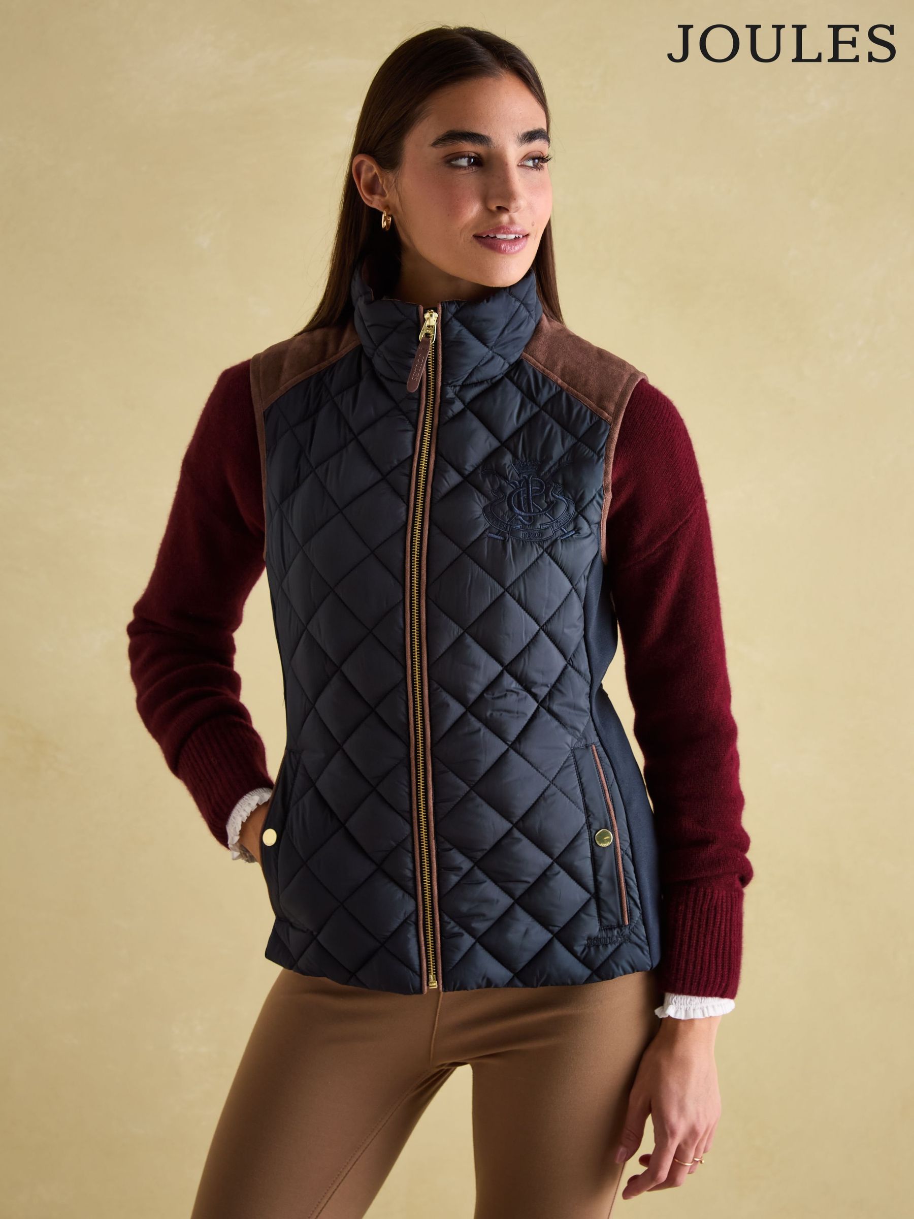 Braemar Luxe Navy Showerproof Diamond Quilted Gilet (153490) | £99