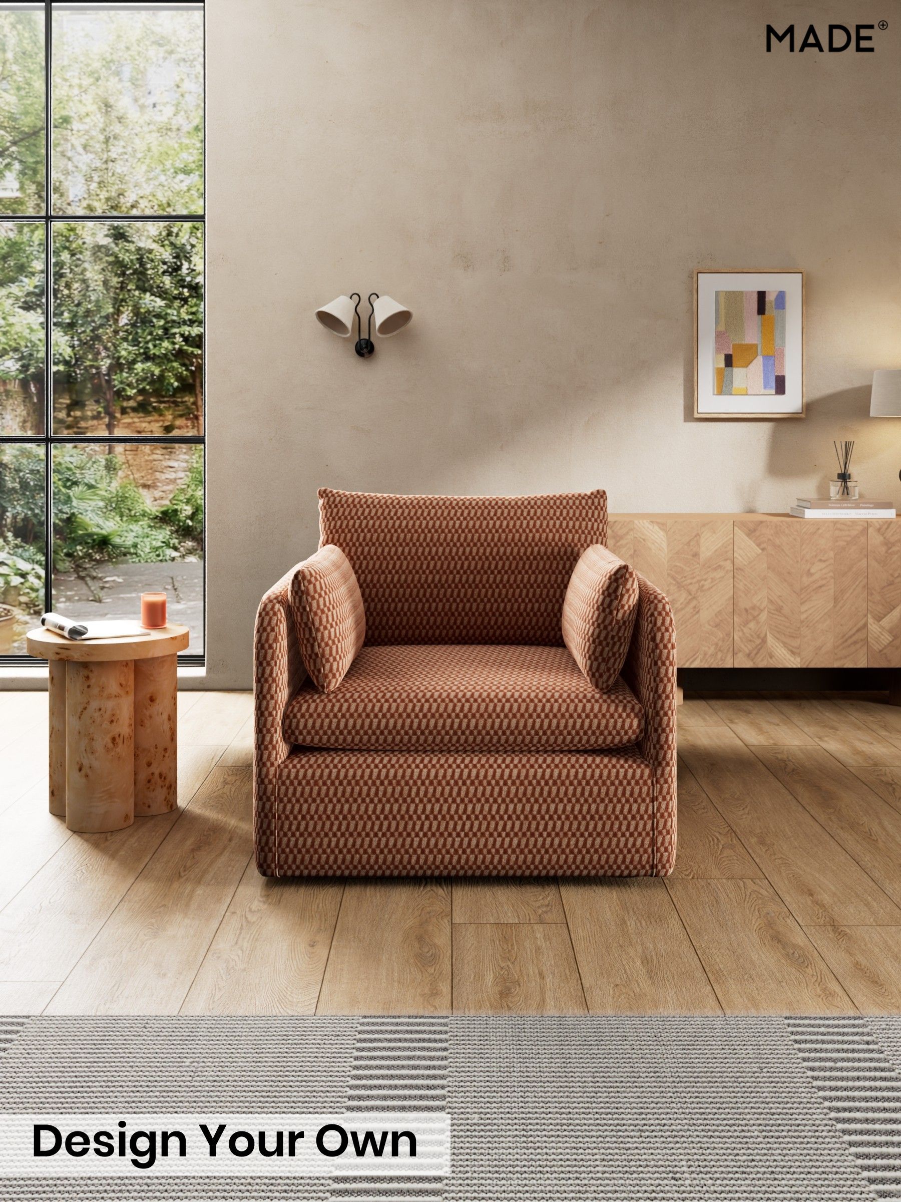 Lanzo Plush Weave/Rust Orange - Jackson By Made