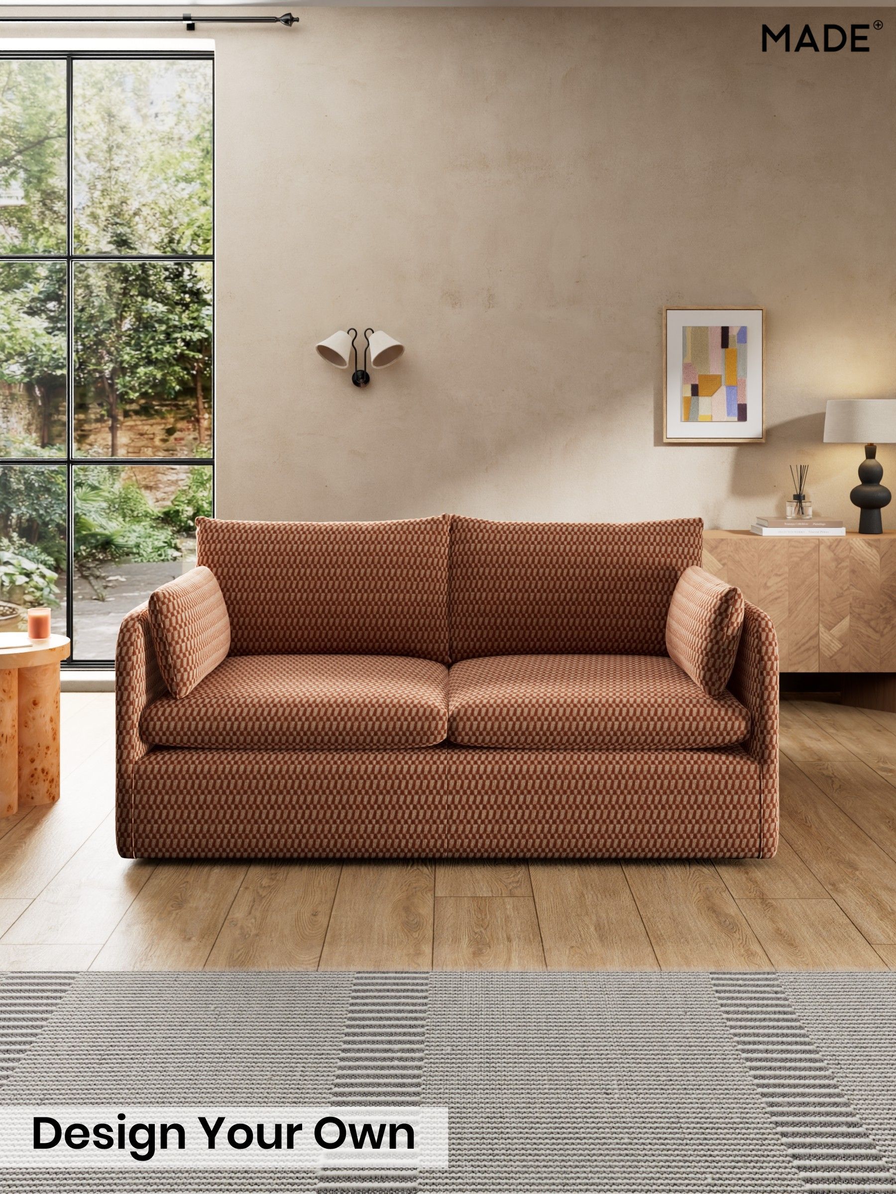 Lanzo Plush Weave/Rust Orange - Jackson By Made