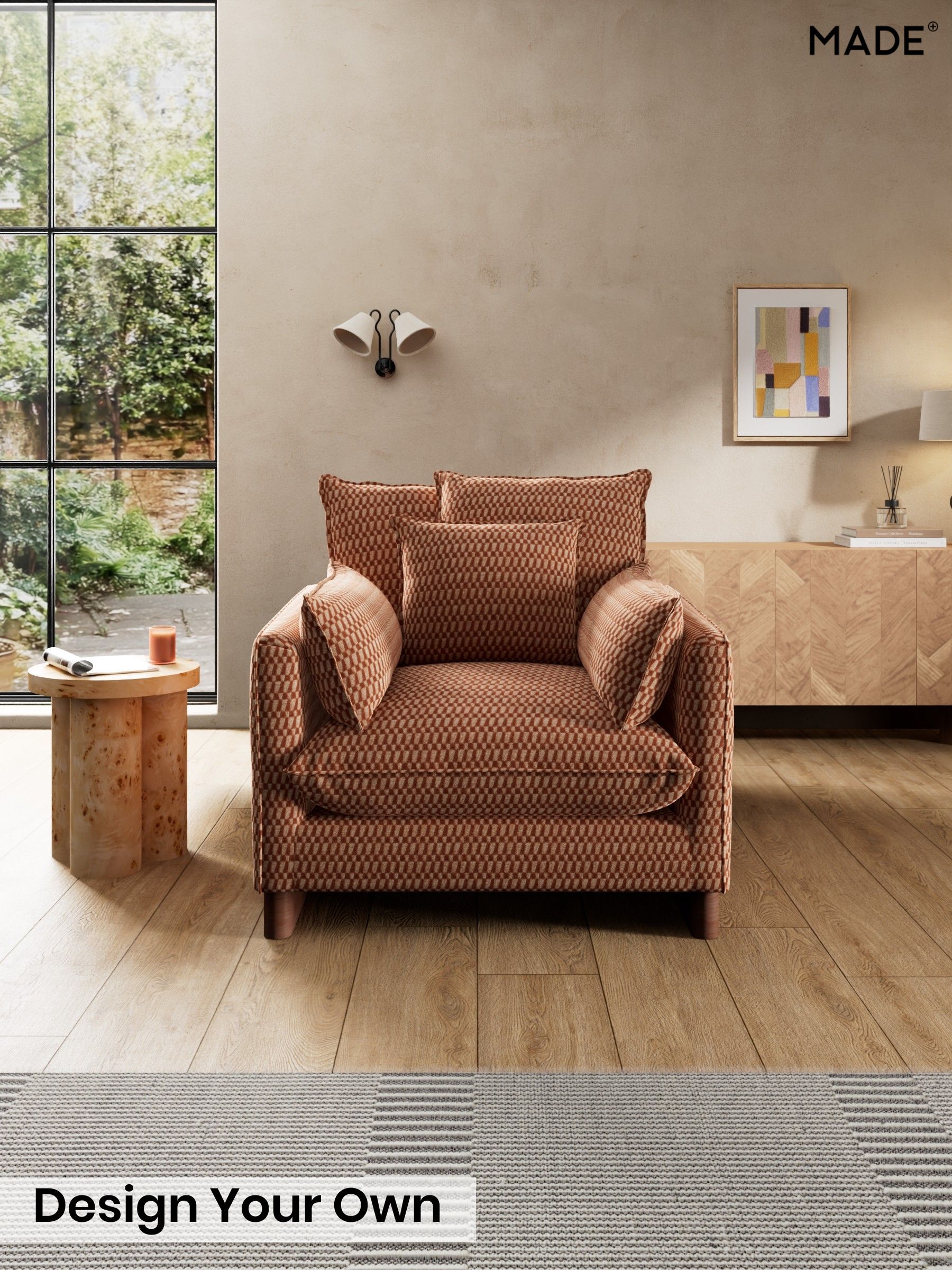 Lanzo Plush Weave/Rust Orange - Whitby Scatter Back By Made