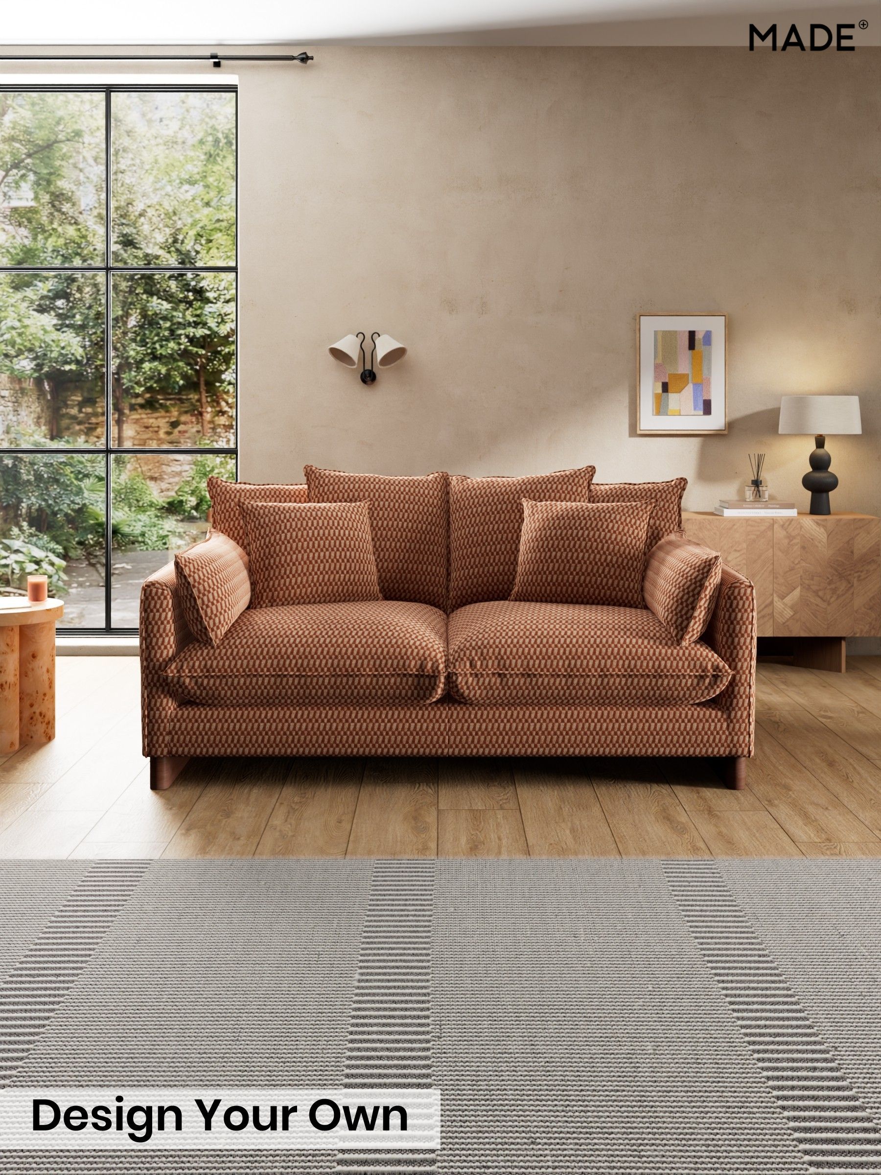 Lanzo Plush Weave/Rust Orange - Whitby Scatter Back By Made