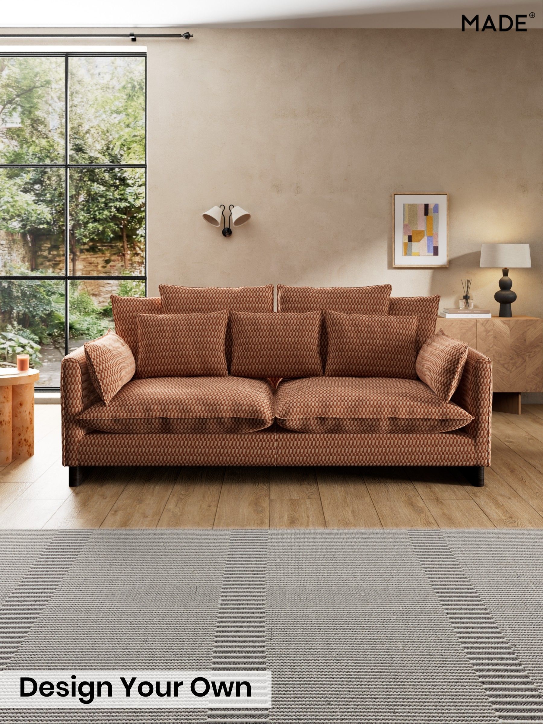 Lanzo Plush Weave/Rust Orange - Whitby Scatter Back By Made