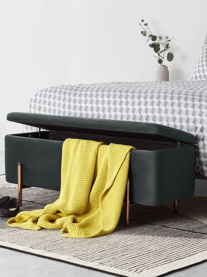 Asare Storage Ottoman Bench in Grey (158861) | £299