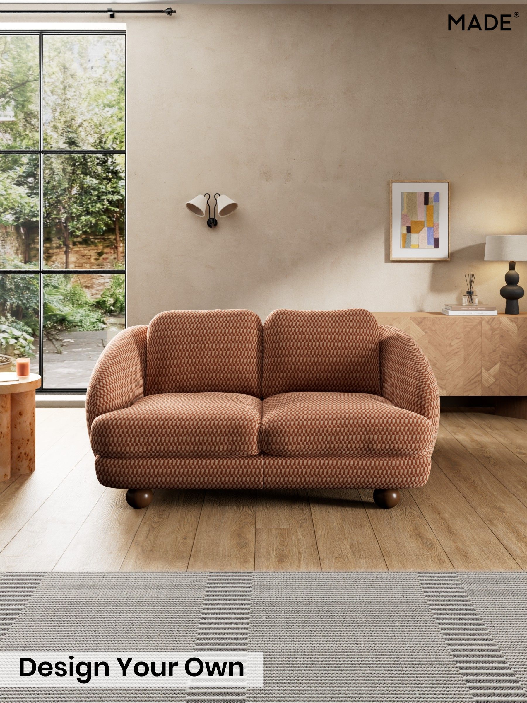 Lanzo Plush Weave/Rust Orange - Madris By Made