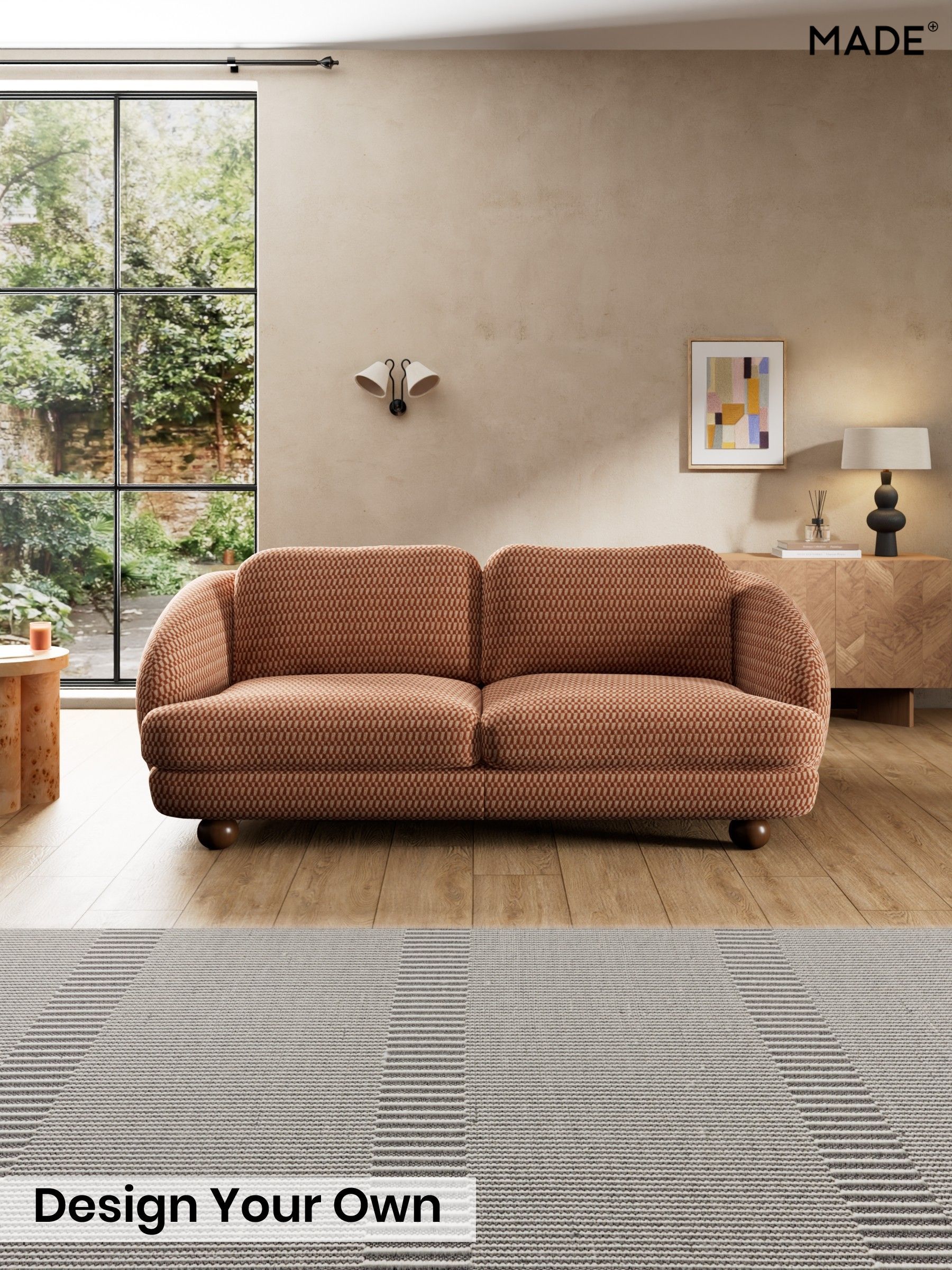Lanzo Plush Weave/Rust Orange - Madris By Made