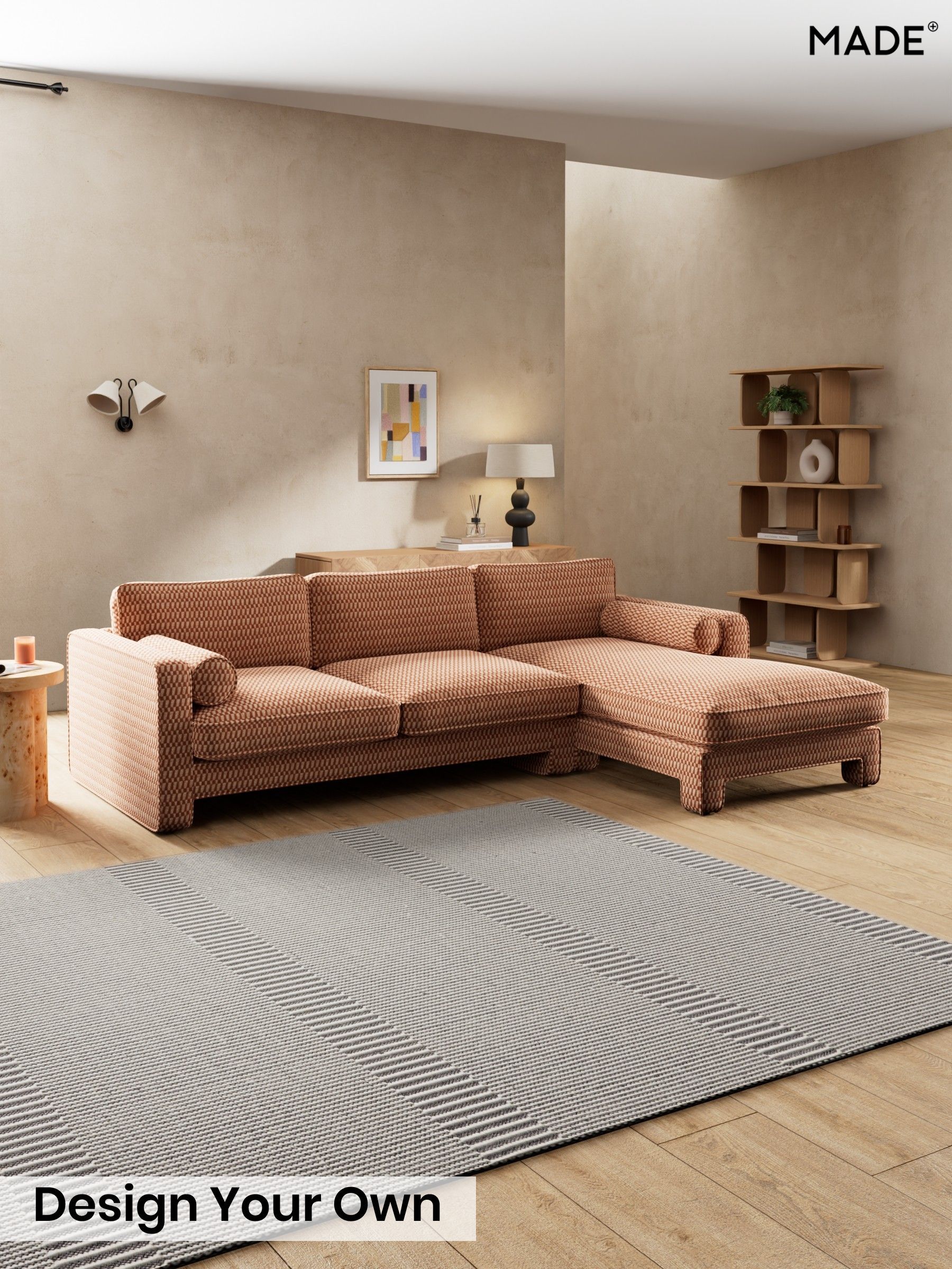 Lanzo Plush Weave/Rust Orange - Holloway By Made