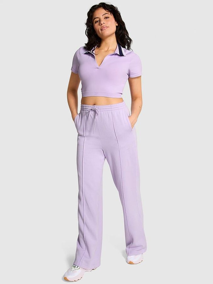 Pastel Lilac Purple Wide Leg Fleece Jogger (161744) | £22