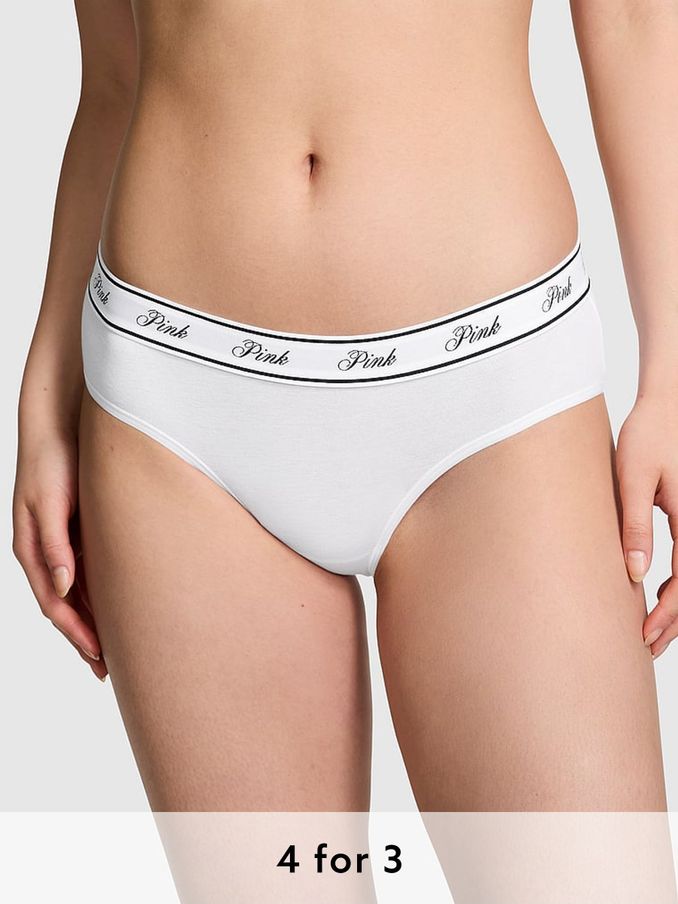 Optic White Hipster Cotton Logo Knickers (162356) | £9