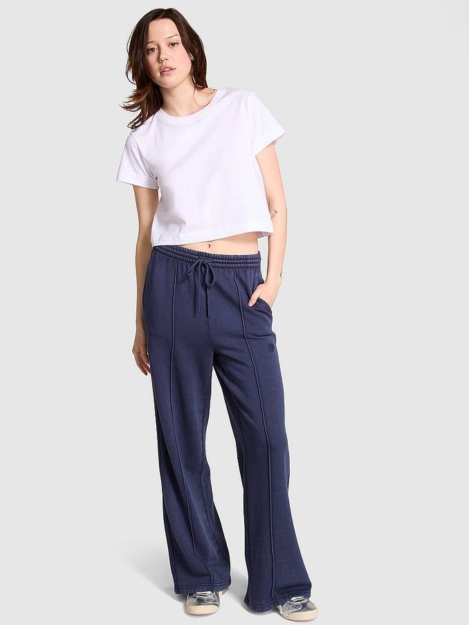 Midnight Navy Blue Wide Leg Fleece Jogger (162513) | £22