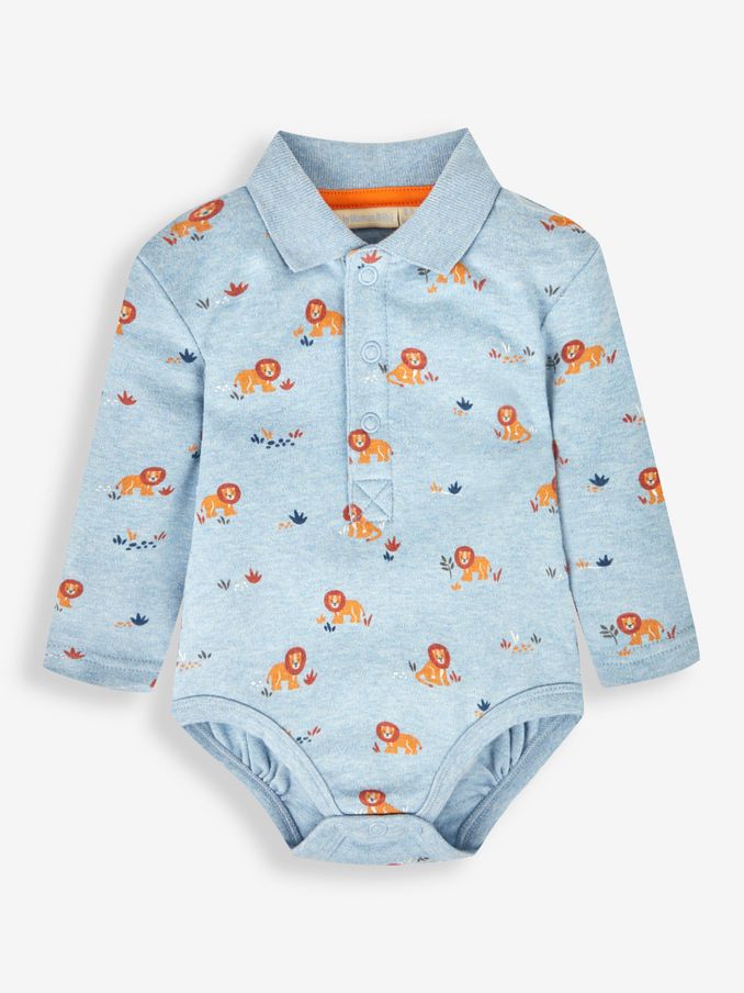 Blue - Boys' Lion Polo Shirt Baby Body