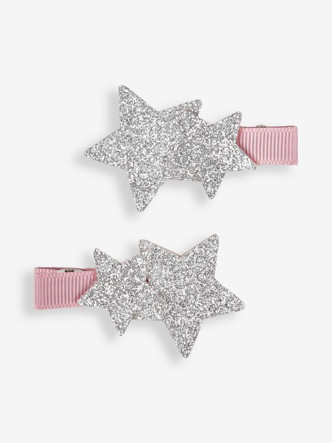 2-Pack Star Glitter Clips in Silver (164416) | £3