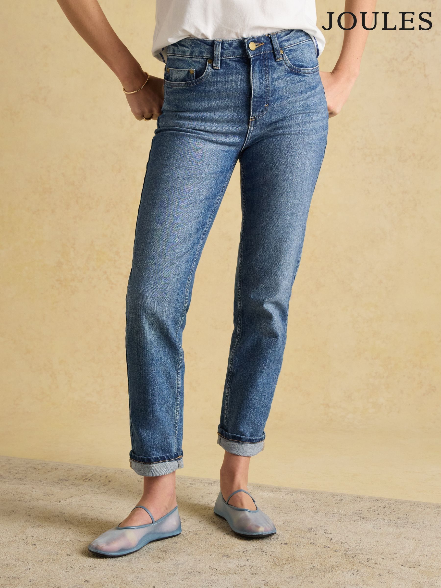 Mid Blue Straight Fit Mid Rise Jeans (168250) | £59