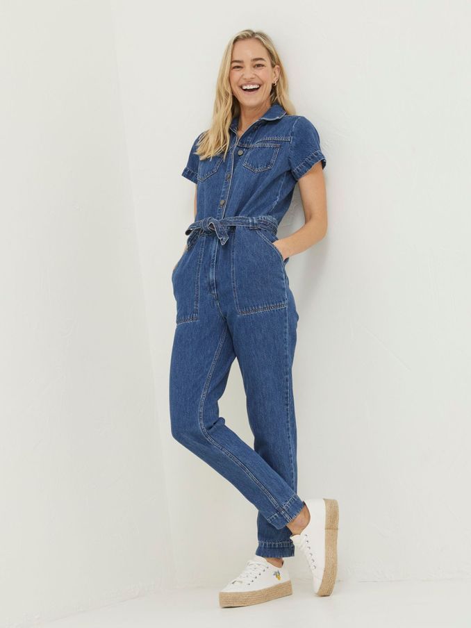 Blue Imogen Short Sleeve Boilersuit (177946) | £45