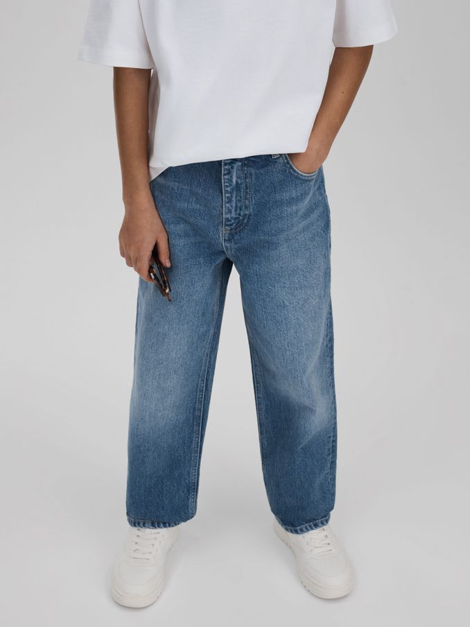 9-13 yrs Loose Fit Adjuster Jeans in Mid Blue (181882) | £44