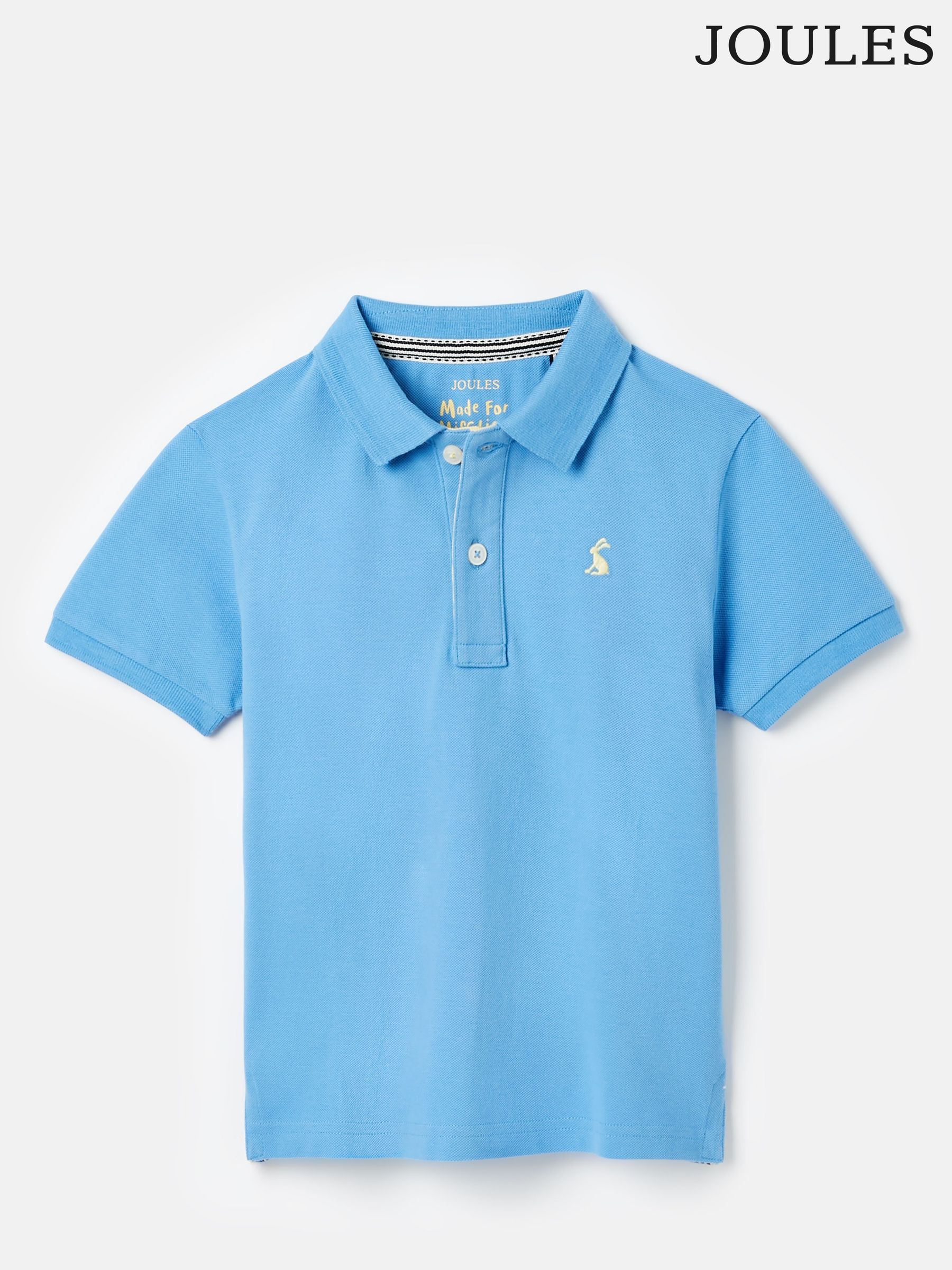 Boys' Woody Blue Pique Cotton Polo Shirt (183720) | £14 - £16