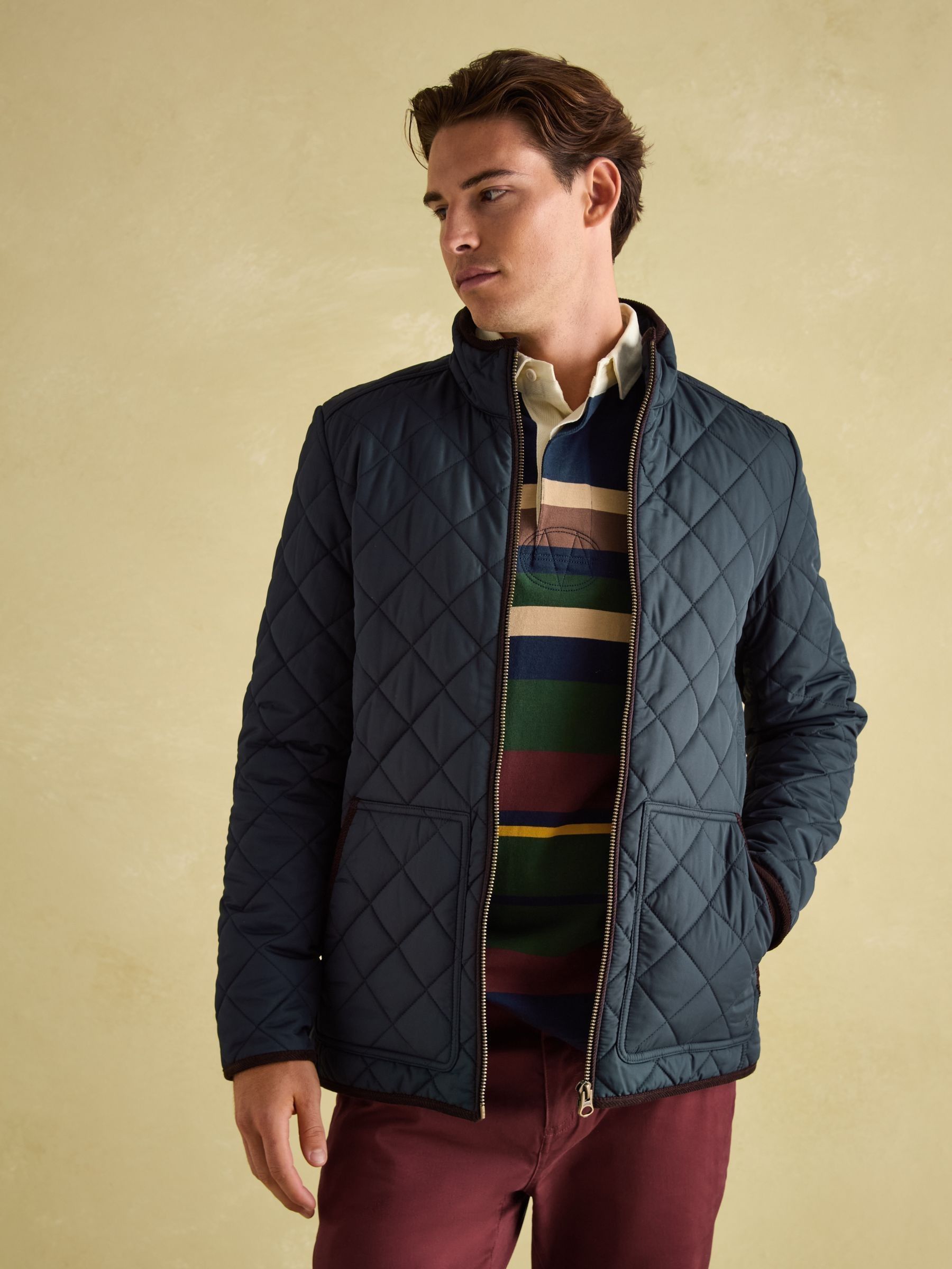 Maynard Navy Blue Diamond Quilted Jacket (183933) | £89