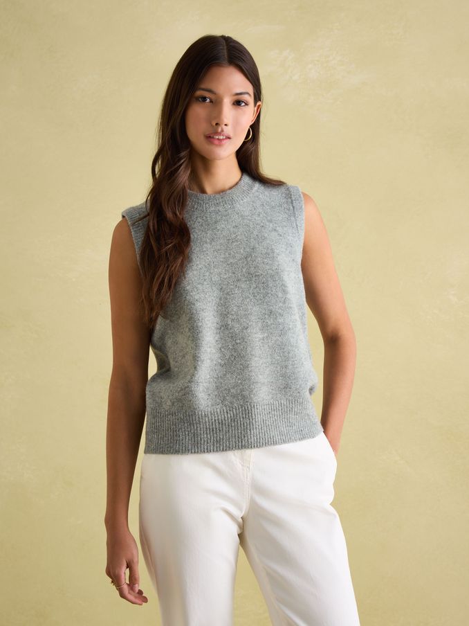 Holly Grey Regular Fit Knitted Vest (184713) | £27
