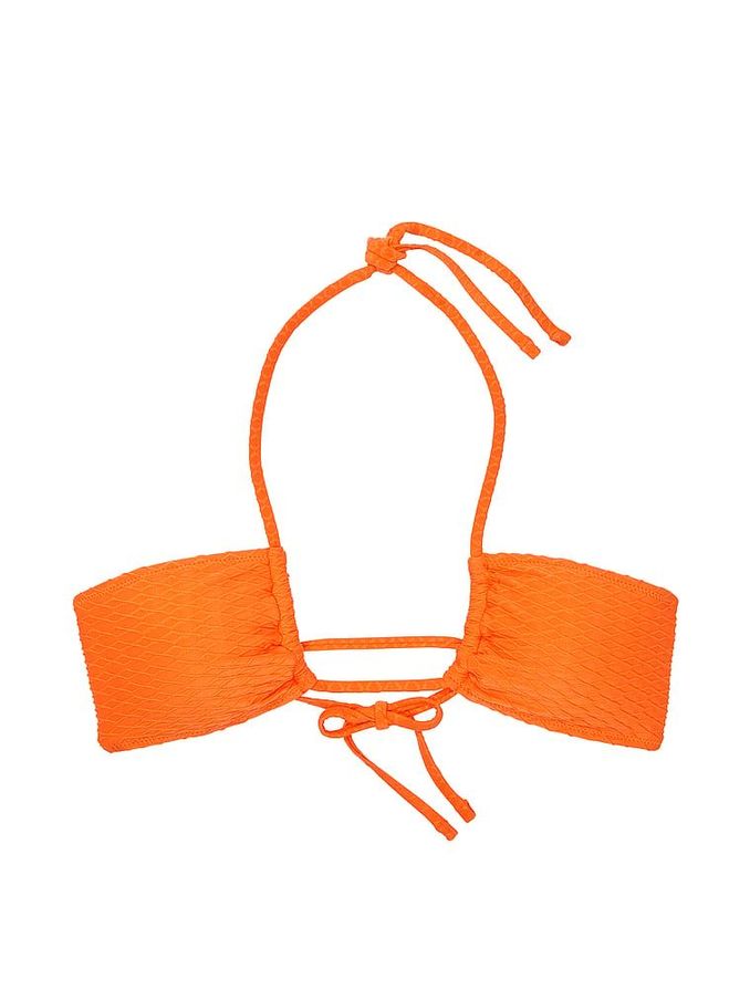 Sunset Orange Fishnet Cross Over Swim Bikini Top (187195) | £12