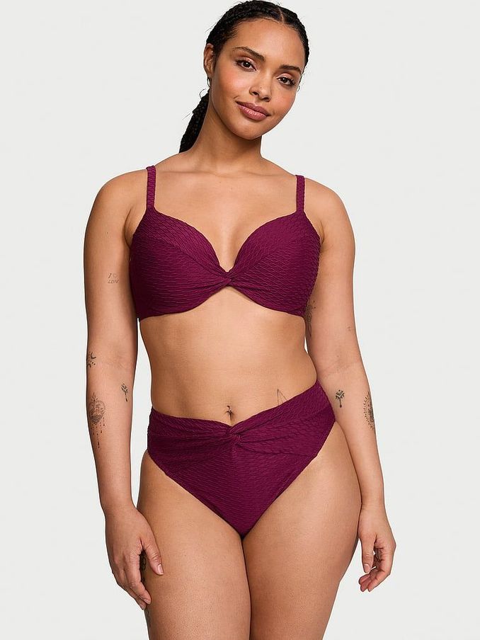 Pink Rouge Fishnet High Leg Swim Bikini Bottom (187264) | £12