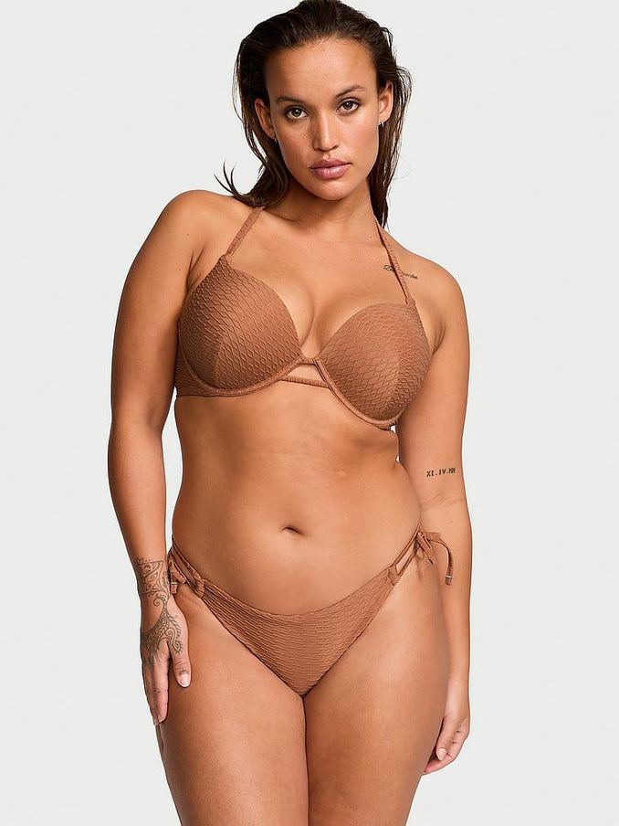 Caramel Brown Fishnet Tie Side Swim Bikini Bottom (187517) | £12