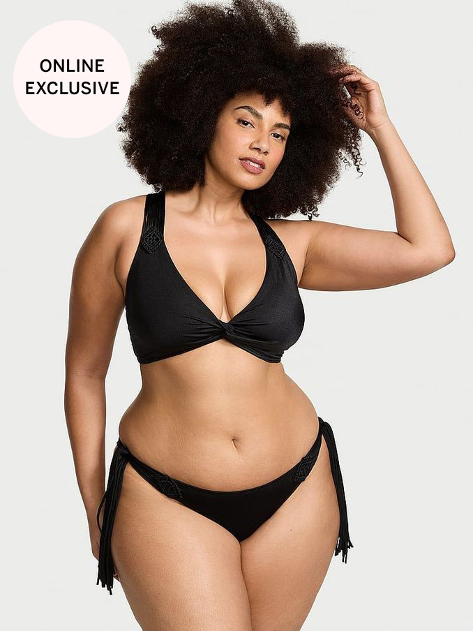 Nero Black Cross Over Archive Macrame Swim Bikini Top (187797) | £22