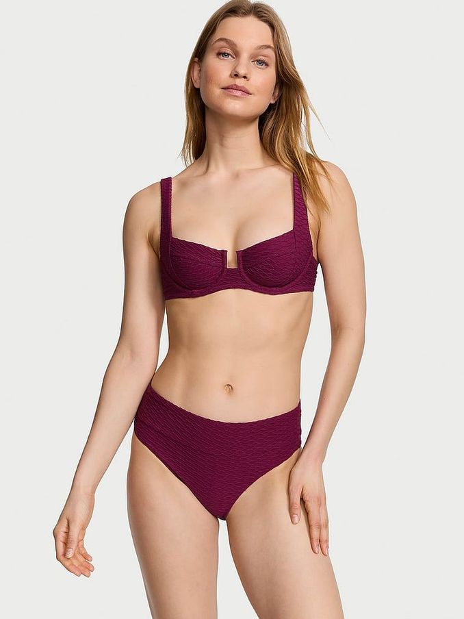 Pink Rouge Fishnet Balcony Swim Bikini Top (188317) | £19