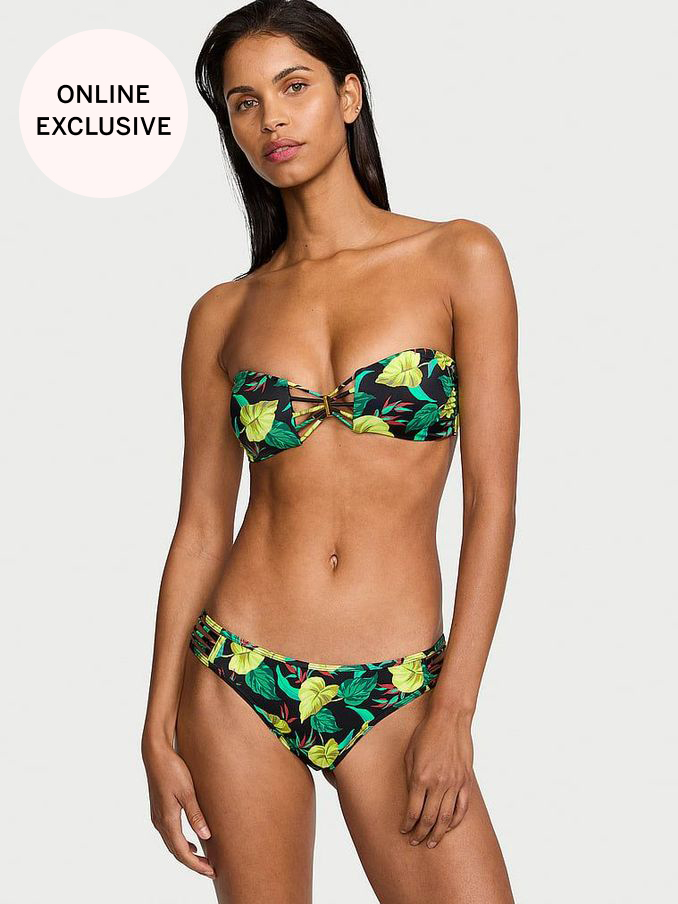Vintage Leaves Black Brazilian Archive Swim Bikini Bottom (189441) | £14