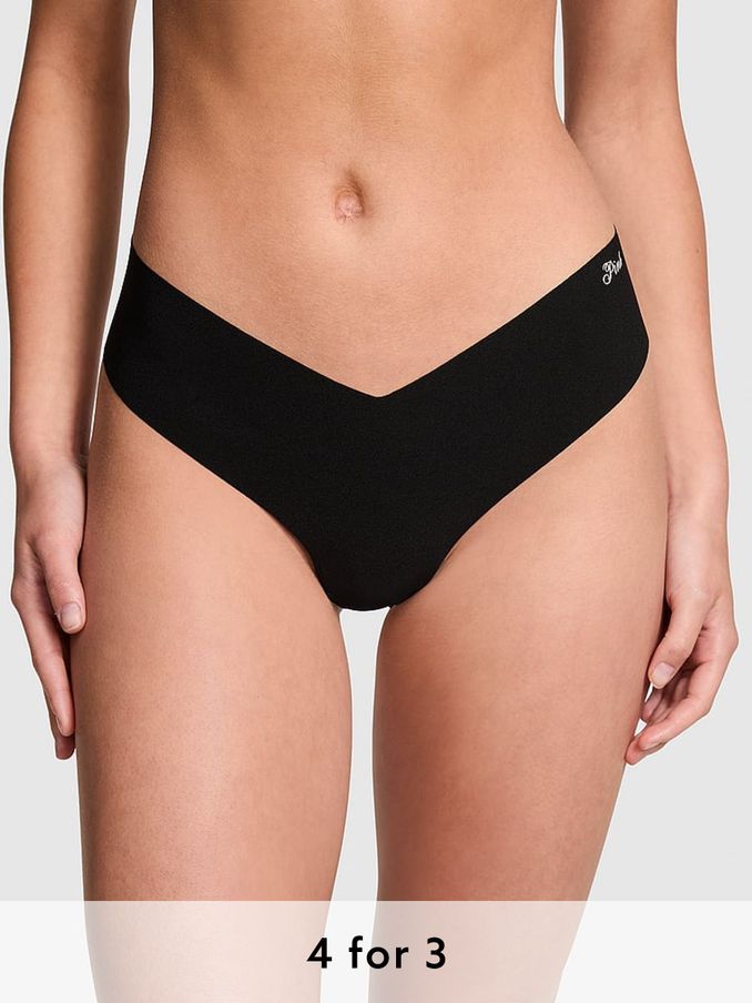 Black High Leg Thong Knickers (189721) | £9