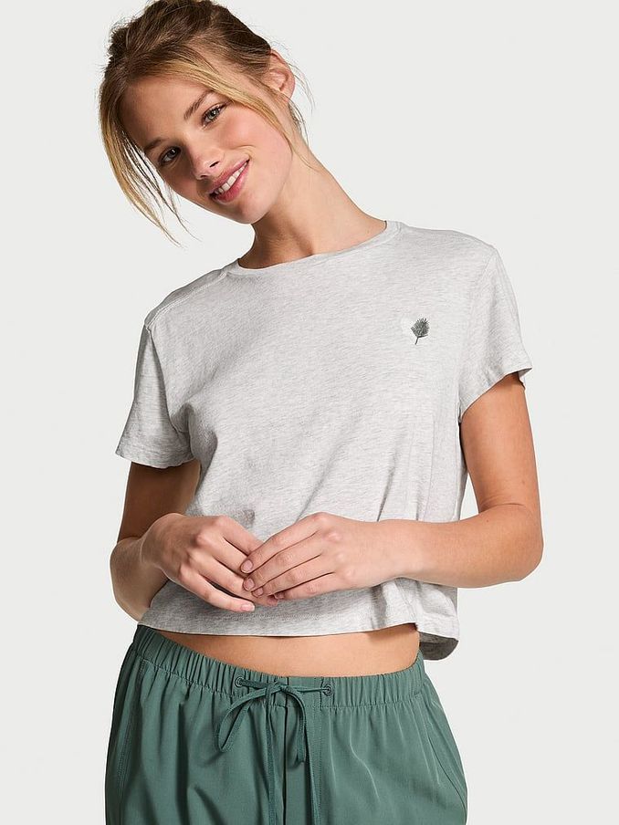 Heather Stone Grey Crop Dreamer T-Shirt (190080) | £10