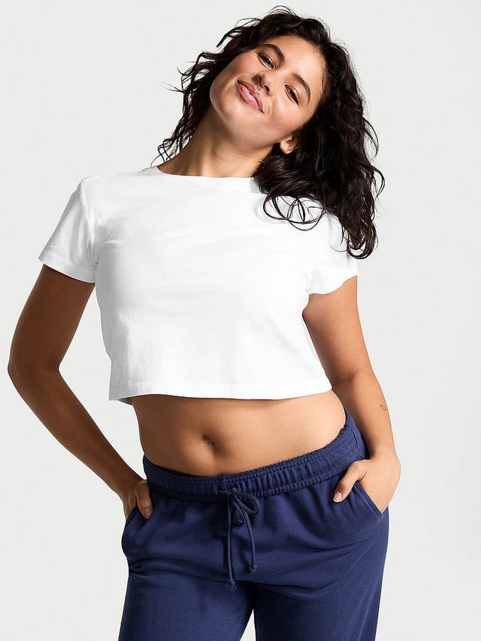 Optic White Crop Dreamer T-Shirt (190124) | £10