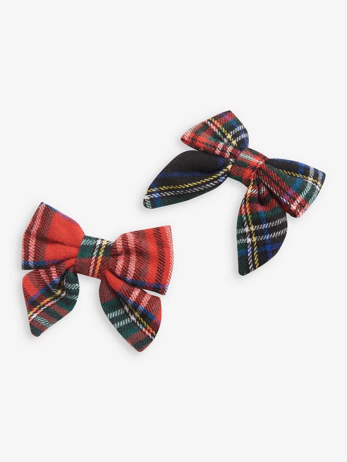 Red 2-Pack Tartan Bows (191482) | £4