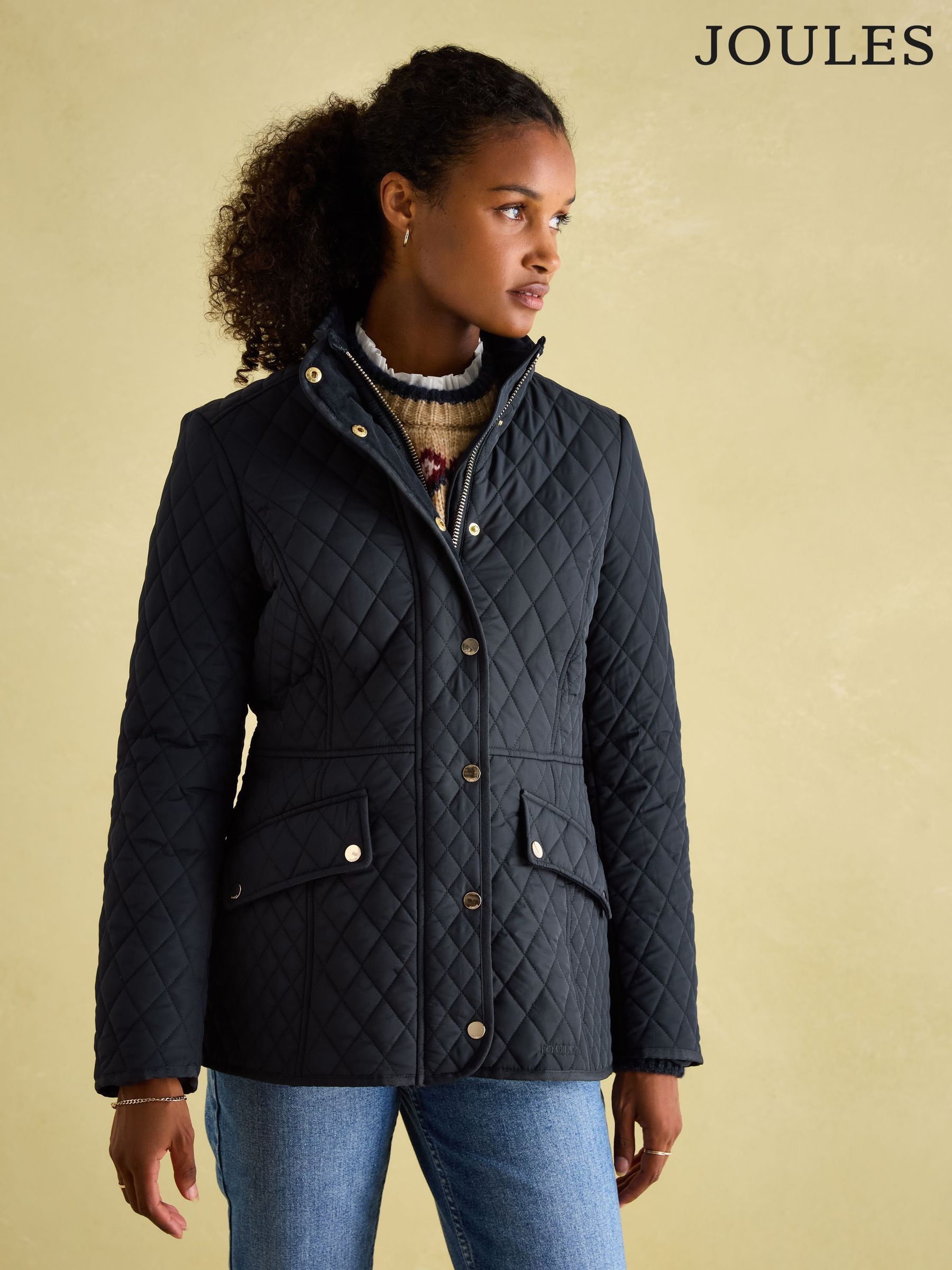 Allendale Navy Blue Showerproof Diamond Quilted Coat (193930) | £109