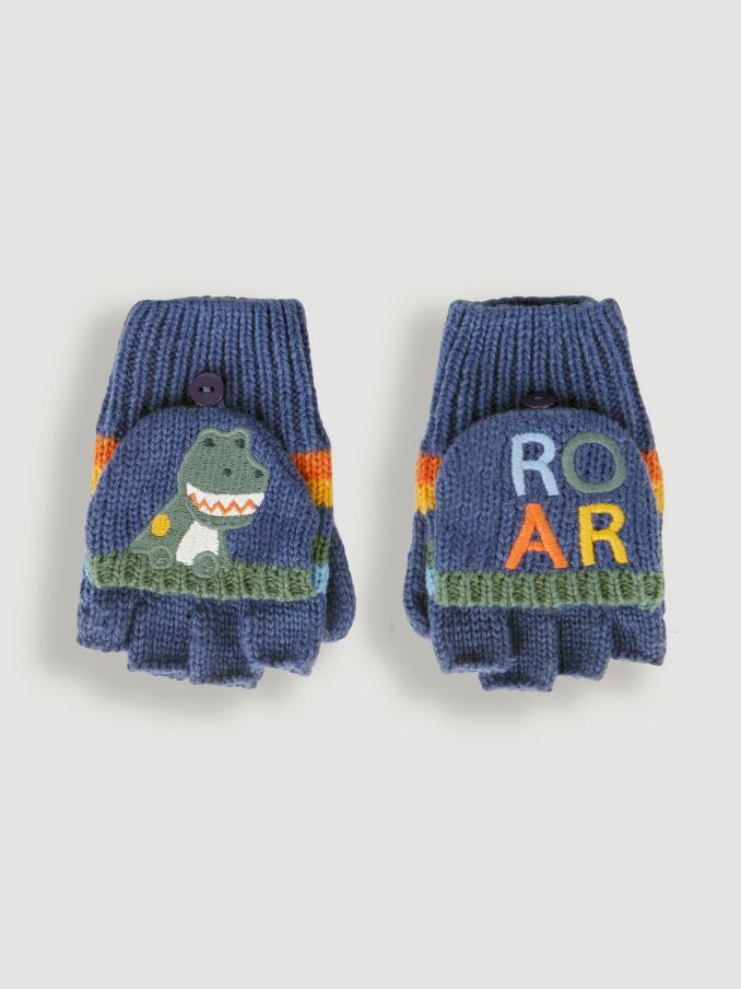 Indigo Boys' Dinosaur Striped Gloves (196034) | £9
