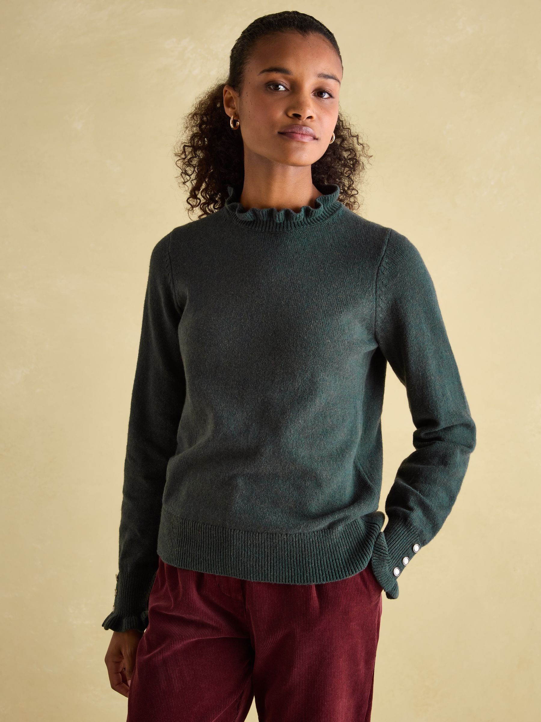 Edith Green Frill Neck Jumper (210452) | £54.95