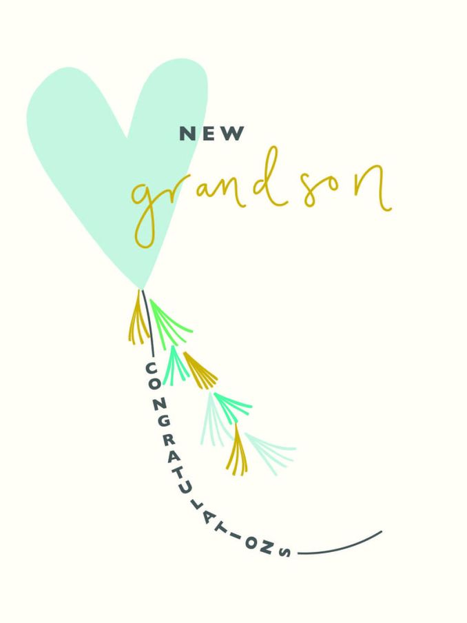 Caroline Gardner New Grandson Balloon Card (213652) | £1
