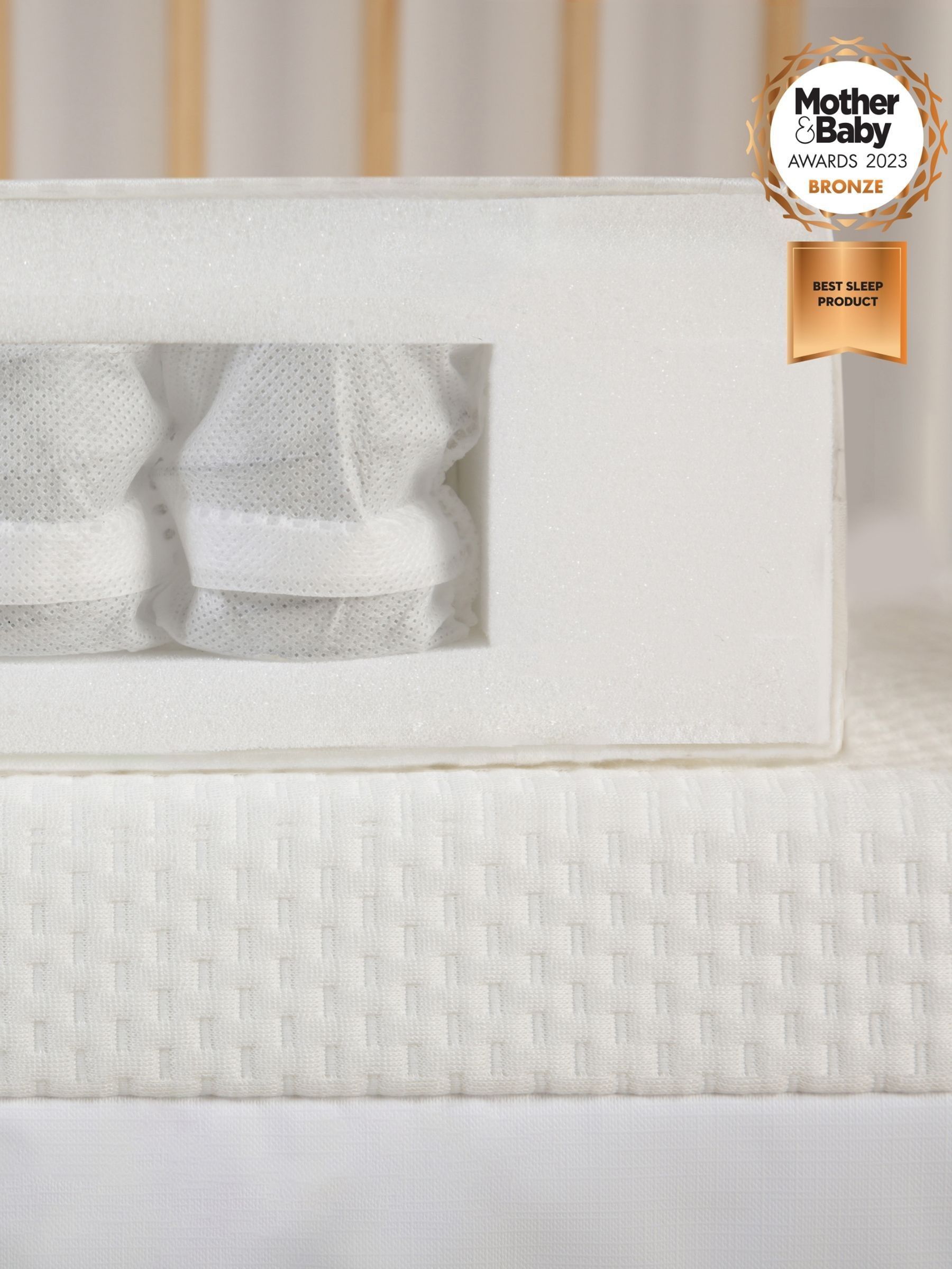 Cuddleco White Hypoallergenic Pocket Sprung Cot Mattress (217278) | £90