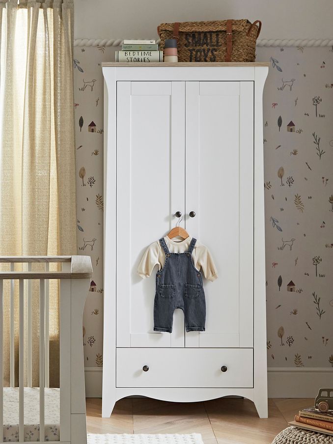 CuddleCo White Ash Clara 2 Door Nursery Wardrobe (218199) | £399
