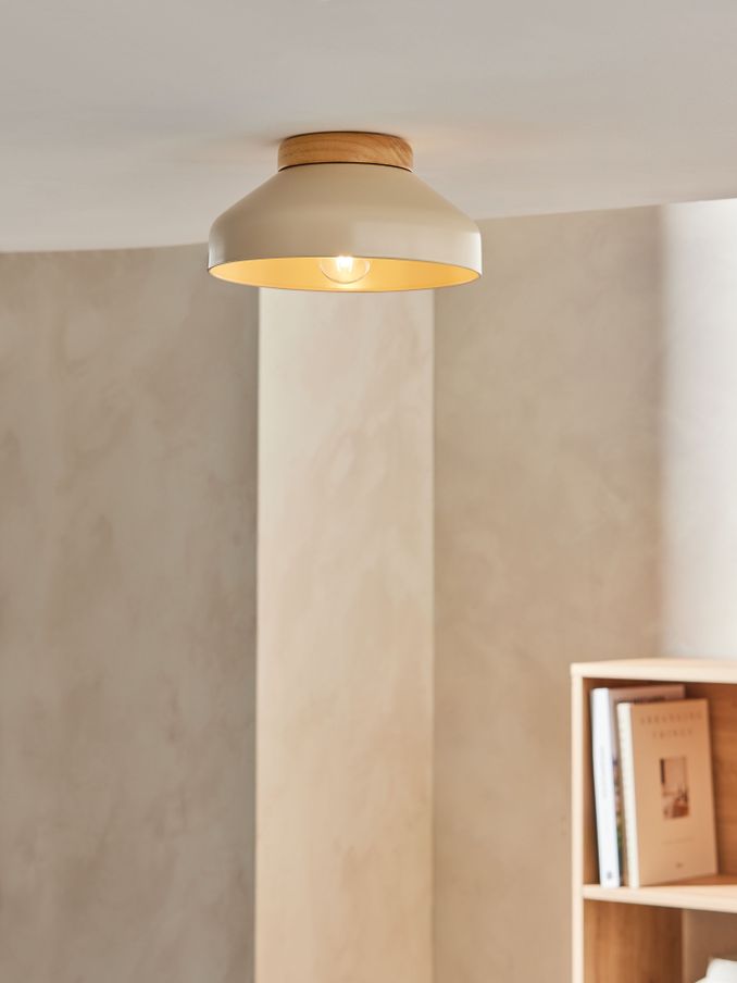 Albert Flush Ceiling Fitting Ceiling Light in Cream (221339) | £59