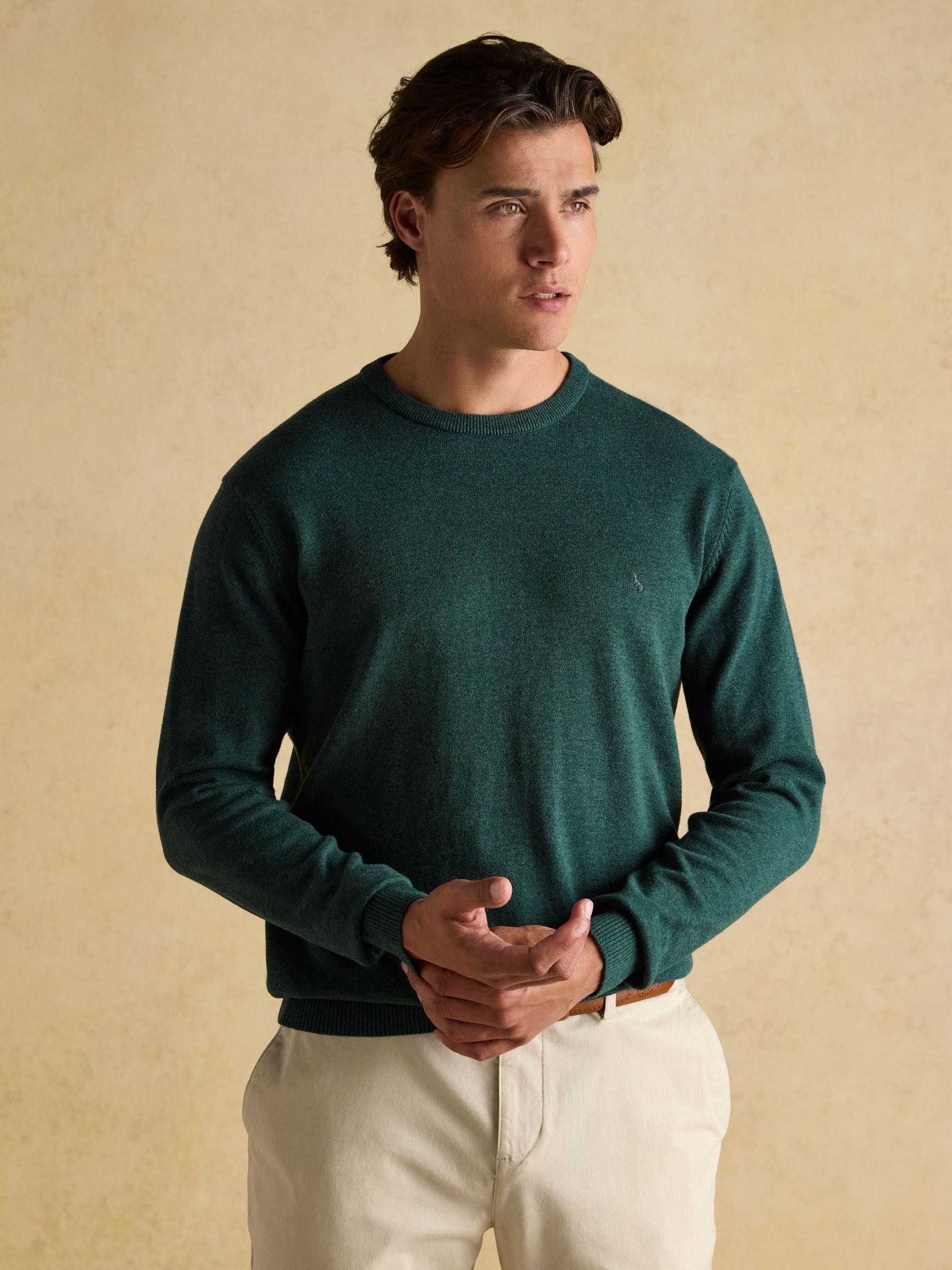 Hillside Dark Green Crew Neck Knitted Jumper