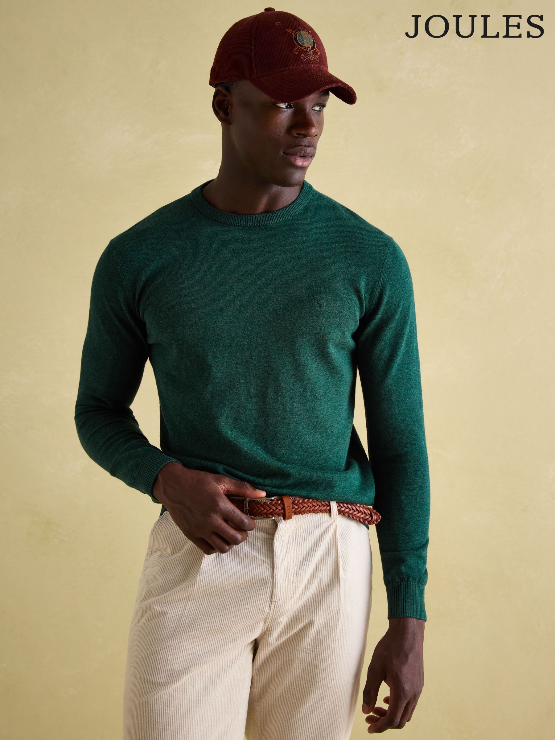 Hillside Dark Green Crew Neck Knitted Jumper (227016) | £39.50