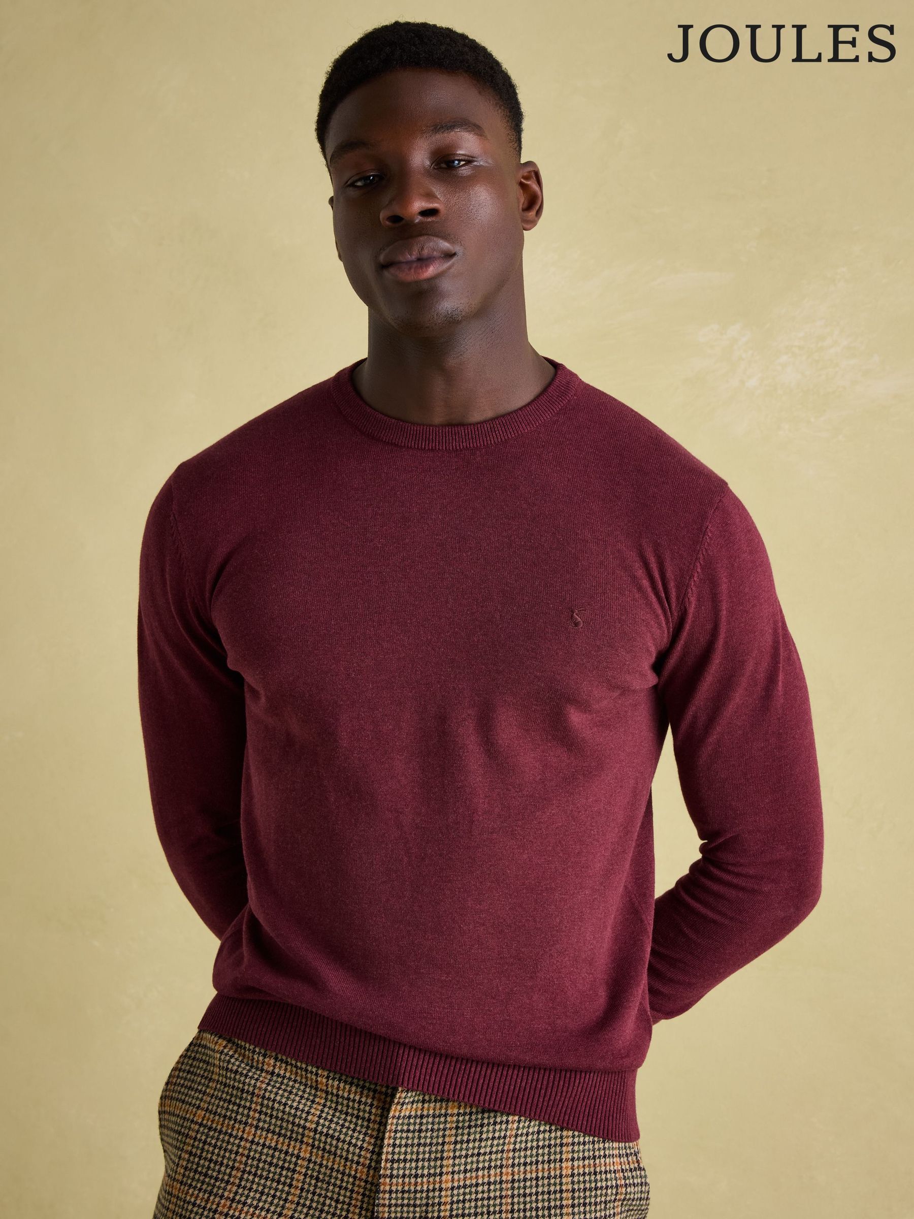 Hillside Burgundy Crew Neck Knitted Jumper (227301) | £39.50